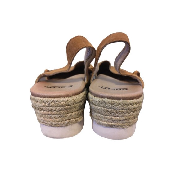 Earth Buran Women's sandals Azalea Tan Platform Espadrille Suede slip on sz 7.5 - Picture 5 of 7